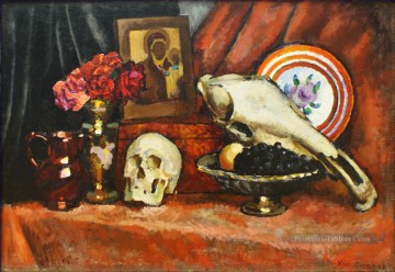 Nature morte impressionnisme œuvres - Nature morte avec des crânes Ilya Mashkov Impressionnisme